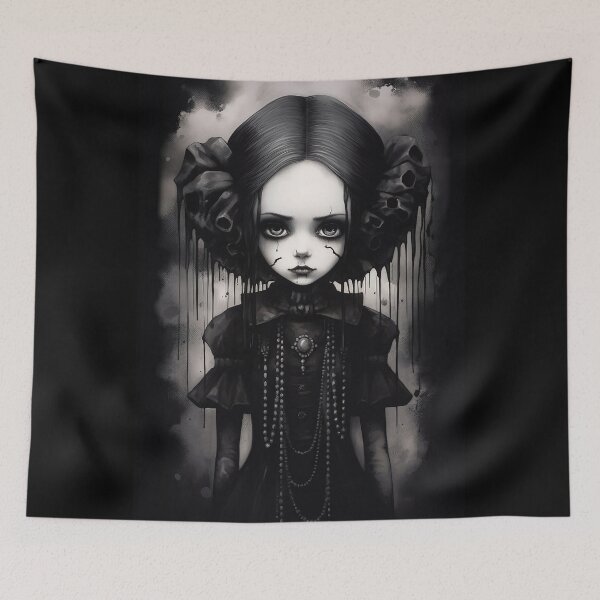Item preview, Grunge Goth Girl, Creepy Doll Art, Horror Art Black and White, Gothic Aesthetic Wall Decor designed and sold by Eh Plus Designs.