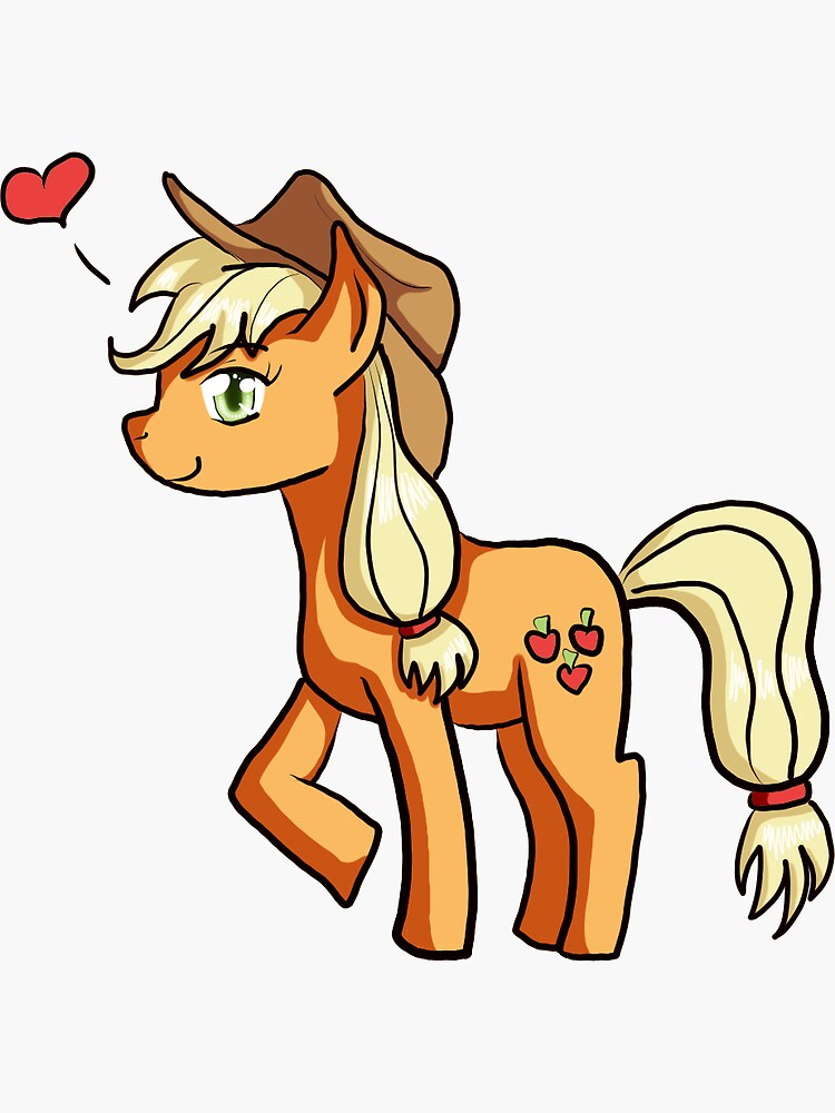 Sticker for Sale mit Applejack My Little Pony Niedliches Kawaii Orange Apple Tierdesign von FairyAlpaca Redbubble