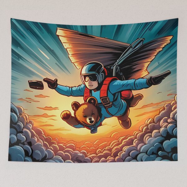 Aperçu de l'œuvre Parachutisme en peluche créée et vendue par Colin Bentham.