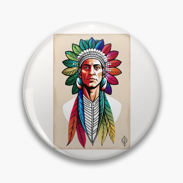 Item preview, colorful american indian man  designed and sold by TirrellColister.