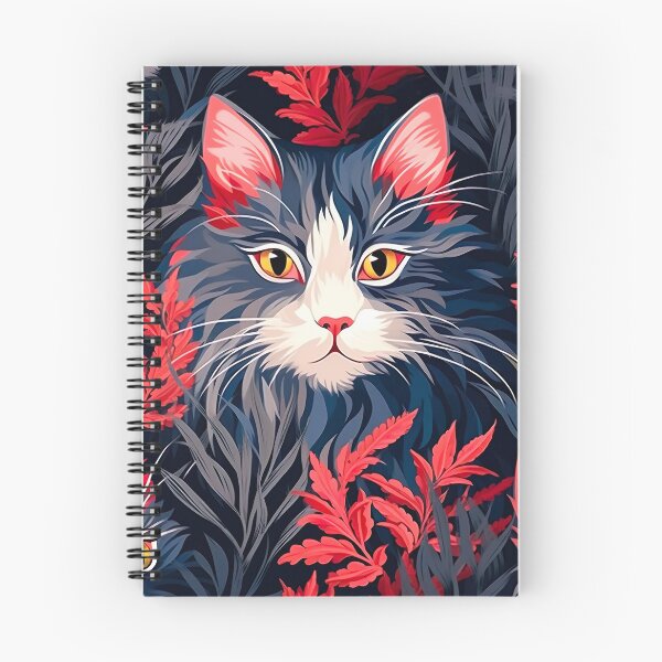 Item preview, Whiskered Blooms - A Seamless Cat Pattern in Serene Splendor designed and sold by vadimcarazan.