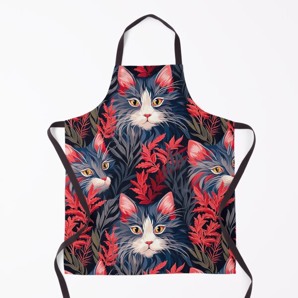 Item preview, Whiskered Blooms - A Seamless Cat Pattern in Serene Splendor designed and sold by vadimcarazan.