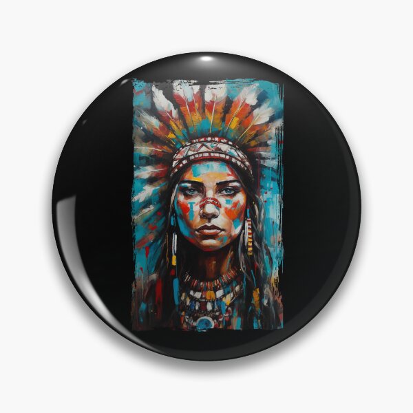 Item preview, Native American woman wearing plume painting designed and sold by TirrellColister.