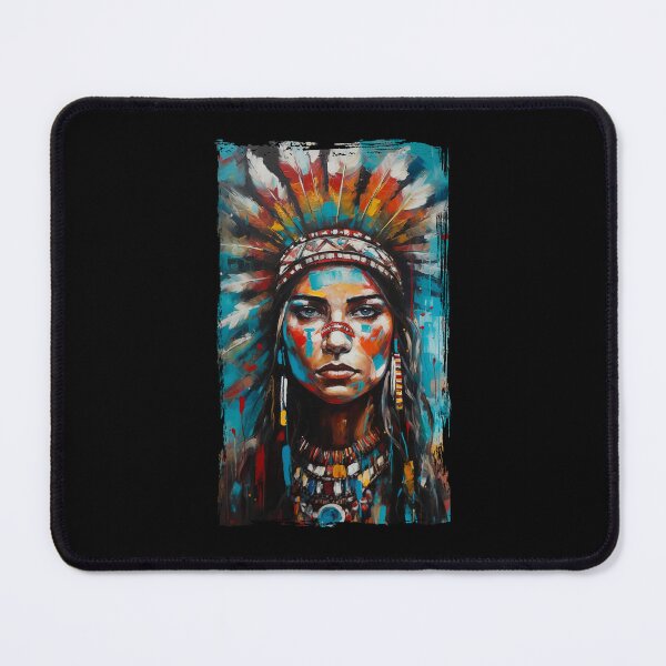 Item preview, Native American woman wearing plume painting designed and sold by TirrellColister.