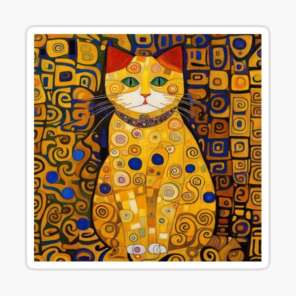 Lady With Fan and Cat, Vintage Gustav Klimt Art Print, All Purpose Des –  Arty Cats