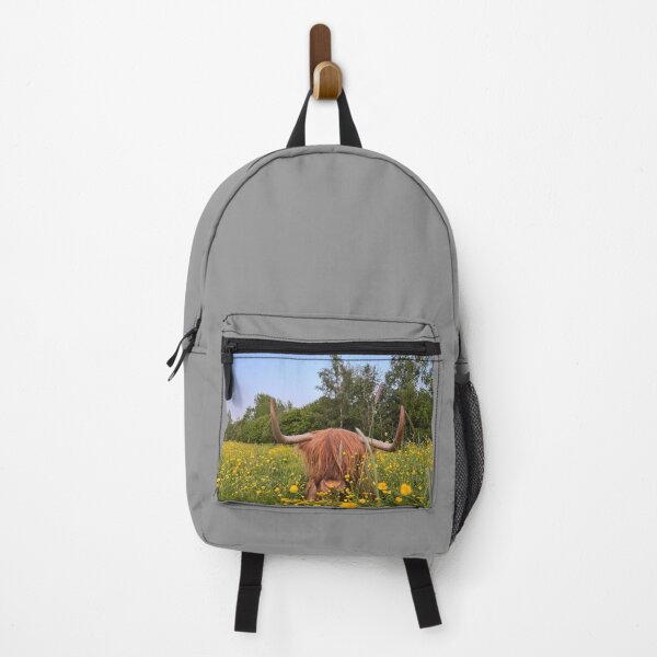 Item preview, Scottish Highland Cattle Cow middle of flowers 4467 designed and sold by SaarelaHighland.