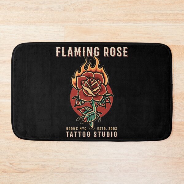Item preview, Flaming Rose, Neo Traditional, Old School Tattoo, Bronx, New York designed and sold by Proverbial Wisdom Design.