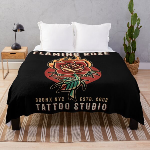 Item preview, Flaming Rose, Neo Traditional, Old School Tattoo, Bronx, New York designed and sold by Proverbial Wisdom Design.