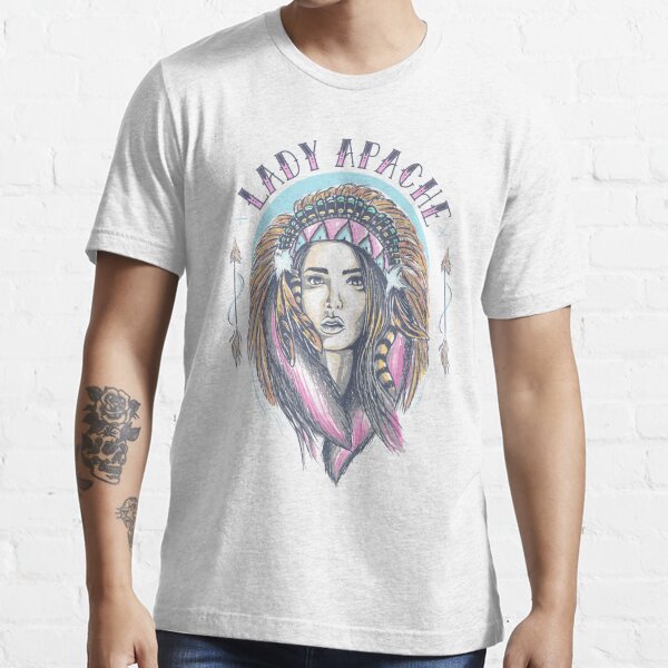 Old Native American Chief And Wolf T-Shirt, Apache Native American - Ink In  Action