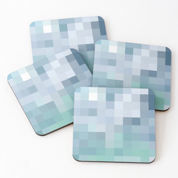 Item preview, Beach House Décor Squares Mosaic Coastal Style Abstract Ocean Colors 4 of 4 designed and sold by Beachy.