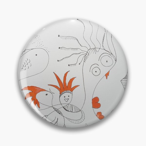 Item preview, Fun drawing, Chicken and Fish lines with red and blue designed and sold by MarlouDaverveld.