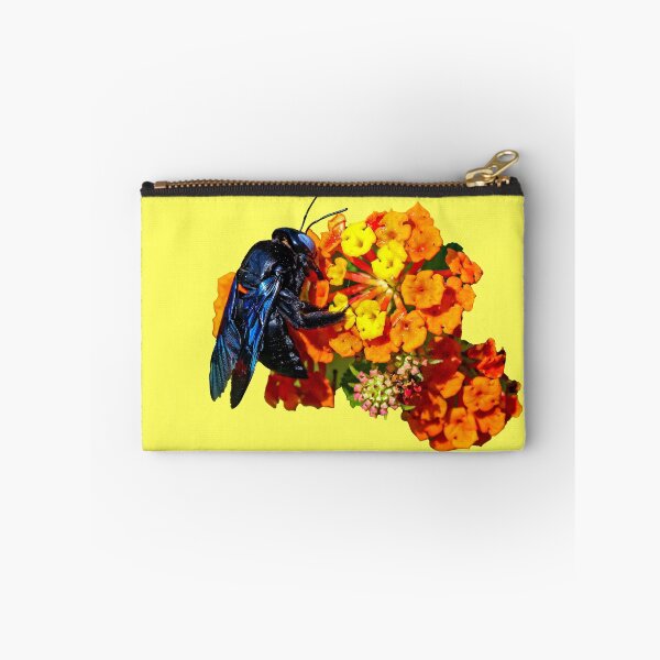 Item preview, Blue Carpenter Bee on an orange flower designed and sold by Dalyndigital Photography.