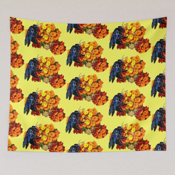 Item preview, Blue Carpenter Bee on an orange flower designed and sold by Dalyndigital Photography.