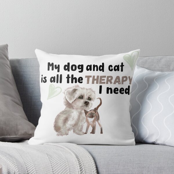 Item preview, My dog and cat is all the therapy I need. Cute dog and cat quote design. designed and sold by KortsaCrea.