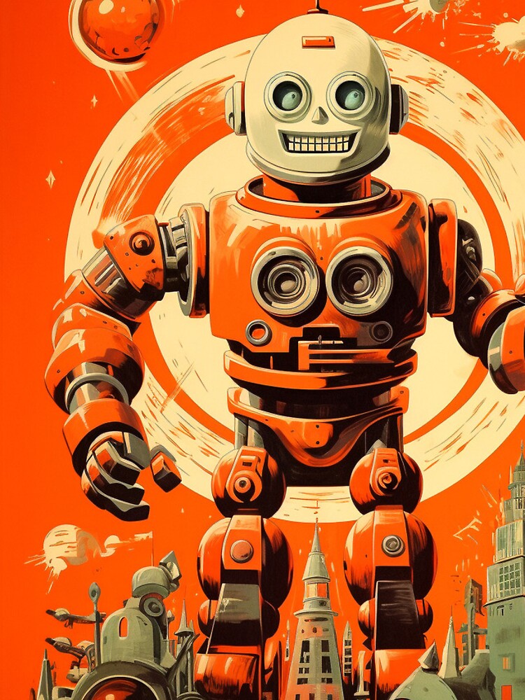Thumbnail 4 of 4, Samsung Galaxy Phone Case, "CRAZY ROBOT" designed and sold by Robots-Retros.
