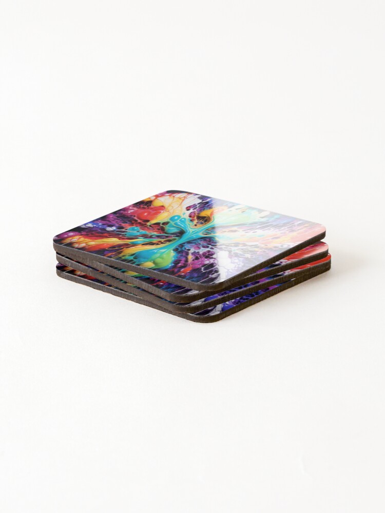 Thumbnail 4 of 5, Coasters (Set of 4), Abstract Paint Pattern designed and sold by Becooldesing.