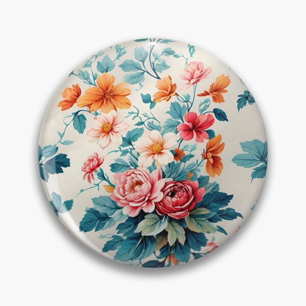 Item preview, bright, colourful flowers-of-life repeating flower pattern designed and sold by flashyflowers.