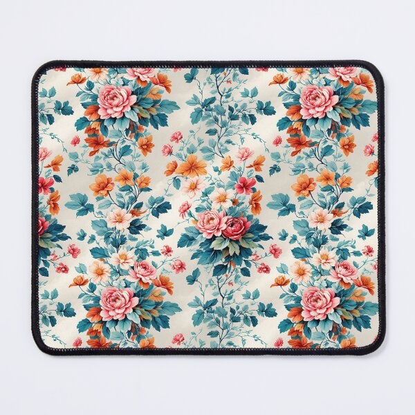 Item preview, bright, colourful flowers-of-life repeating flower pattern designed and sold by flashyflowers.