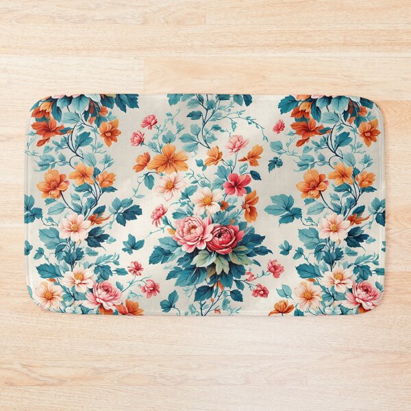 Item preview, bright, colourful flowers-of-life repeating flower pattern designed and sold by flashyflowers.