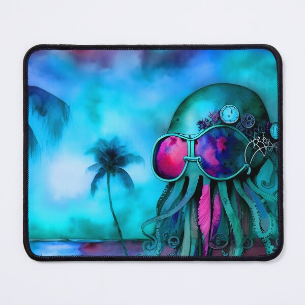 Item preview, Metallic Look Octopus Retro Futuristic Style on Beach at Night - AI Art 1 of 8 designed and sold by Beachy.