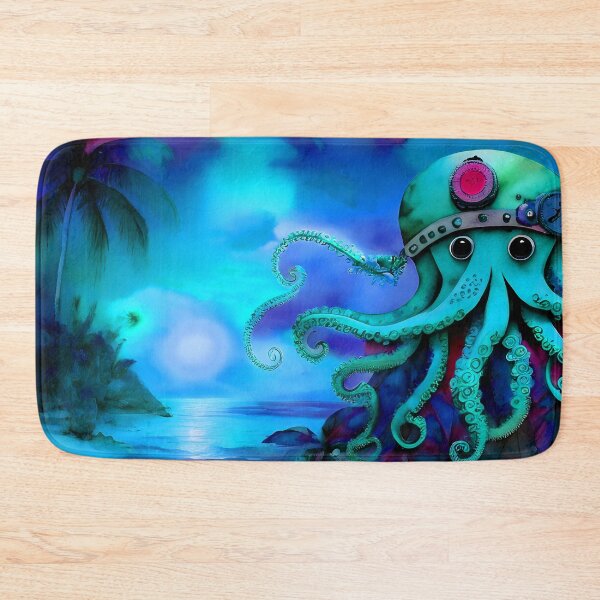 Item preview, Metallic Look Octopus Retro Futuristic Style on Beach at Night - AI Art 2 of 8 designed and sold by Beachy.