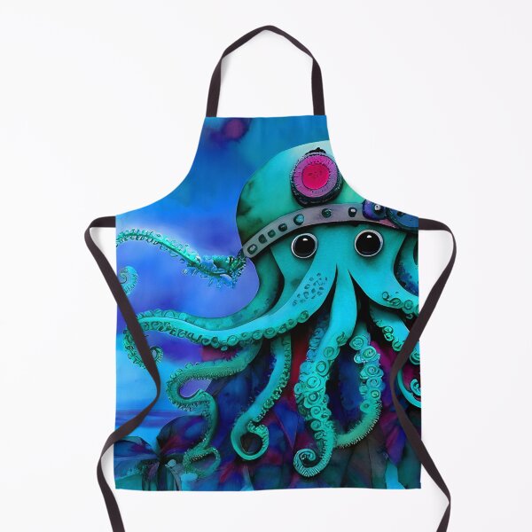 Item preview, Metallic Look Octopus Retro Futuristic Style on Beach at Night - AI Art 2 of 8 designed and sold by Beachy.