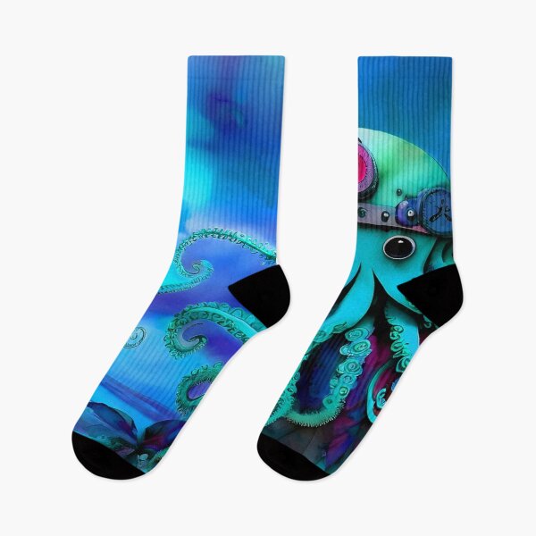Item preview, Metallic Look Octopus Retro Futuristic Style on Beach at Night - AI Art 2 of 8 designed and sold by Beachy.