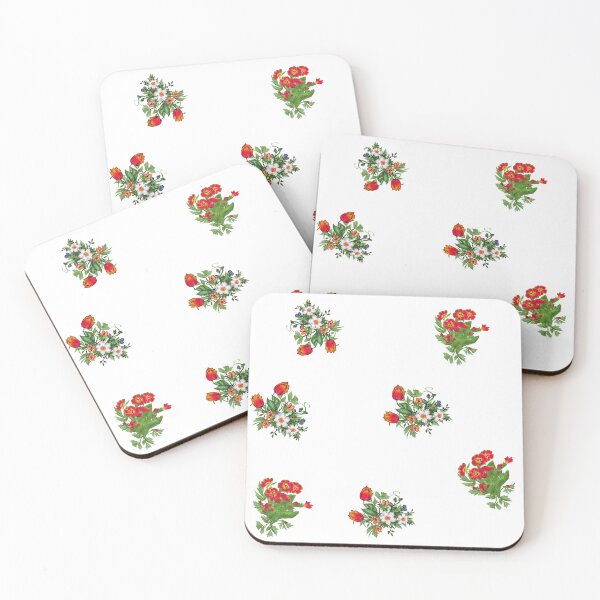 Item preview, Red and white small flowers designed and sold by FlowerandDesing.