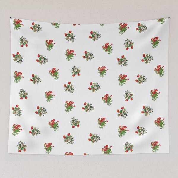 Item preview, Red and white small flowers designed and sold by FlowerandDesing.