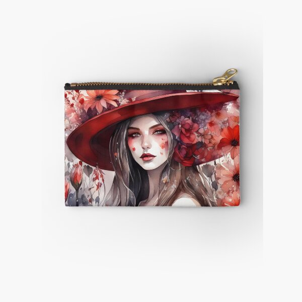 Item preview, Woman in a red dress surrounded by flowers designed and sold by DWeyers.