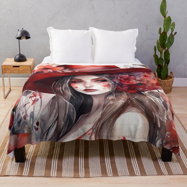 Item preview, Woman in a red dress surrounded by flowers designed and sold by DWeyers.