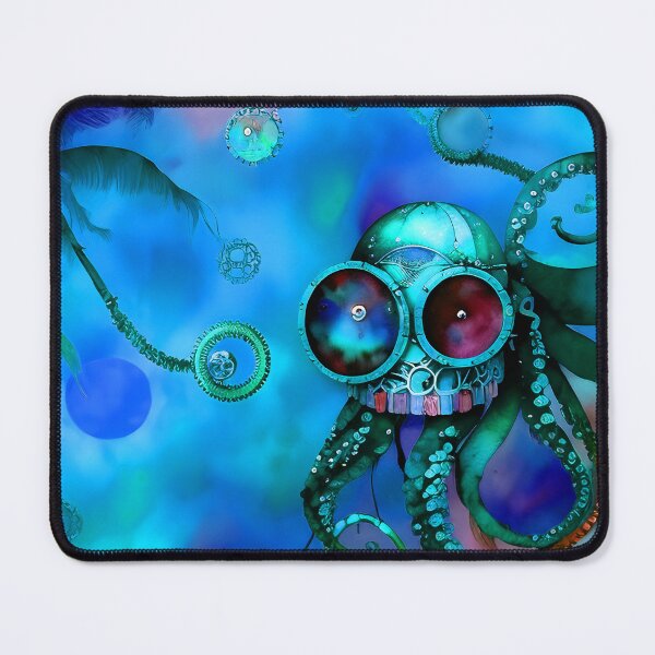 Item preview, Metallic Look Octopus Retro Futuristic Style on Beach at Night - AI Art 3 of 8 designed and sold by Beachy.