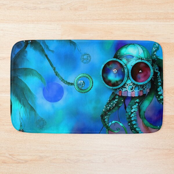 Item preview, Metallic Look Octopus Retro Futuristic Style on Beach at Night - AI Art 3 of 8 designed and sold by Beachy.