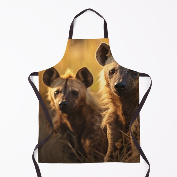 Item preview, Two hyenas sit side by side in the grass designed and sold by isBotStore.