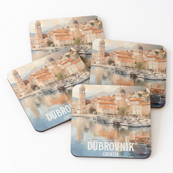 Artikelvorschau, Dubrovnik Kroatien Reiseplakat entworfen und verkauft von EmmiFoxDesigns.