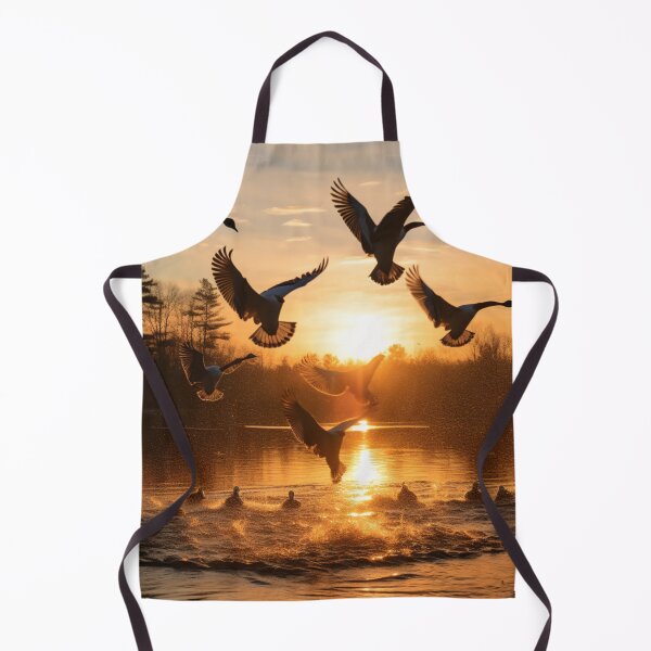 Item preview, A flock of geese flying from a pond designed and sold by isBotStore.