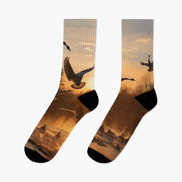 Item preview, A flock of geese flying from a pond designed and sold by isBotStore.