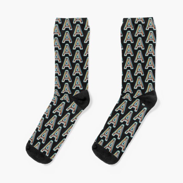 NEON LETTER A Socks