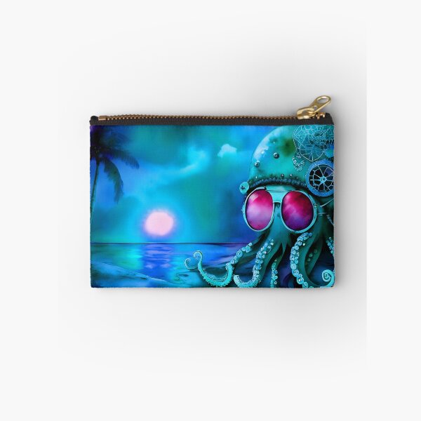 Item preview, Metallic Look Octopus Retro Futuristic Style on Beach at Night - AI Art 4 of 8 designed and sold by Beachy.