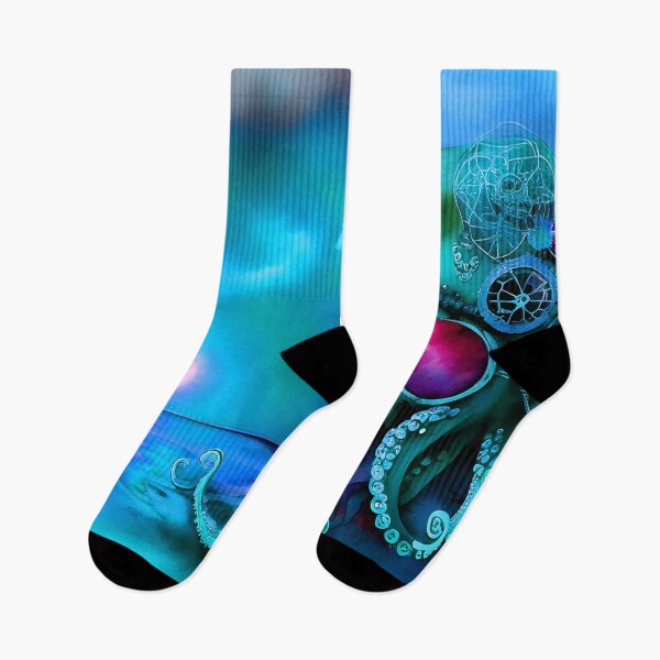 Item preview, Metallic Look Octopus Retro Futuristic Style on Beach at Night - AI Art 4 of 8 designed and sold by Beachy.