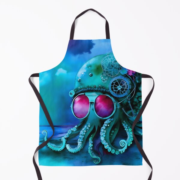 Item preview, Metallic Look Octopus Retro Futuristic Style on Beach at Night - AI Art 4 of 8 designed and sold by Beachy.