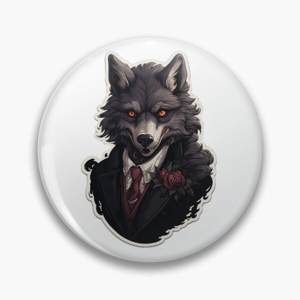 Item preview, Goth wolf with a rose designed and sold by Forest Alchemist.