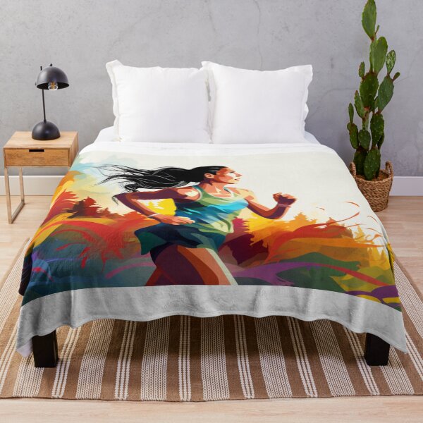 Item preview, Woman running with colorful background designed and sold by Polistchuk.