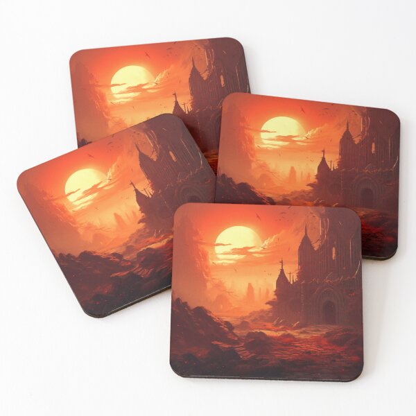 Item preview, A castle on the sunset on red planet designed and sold by isBotStore.