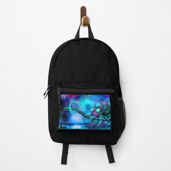 Item preview, Metallic Look Octopus Retro Futuristic Style on Beach at Night - AI Art 5 of 8 designed and sold by Beachy.