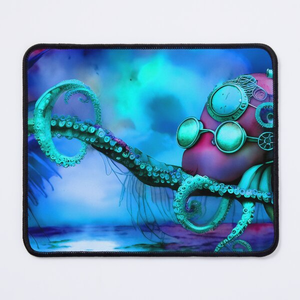 Item preview, Metallic Look Octopus Retro Futuristic Style on Beach at Night - AI Art 5 of 8 designed and sold by Beachy.