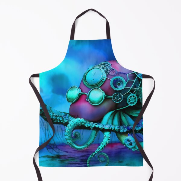 Item preview, Metallic Look Octopus Retro Futuristic Style on Beach at Night - AI Art 5 of 8 designed and sold by Beachy.