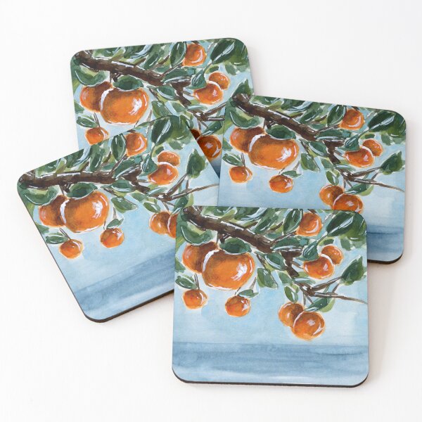 Item preview, Summer Orange Tree Landscape - Watercolor Painting designed and sold by Pattokarts.