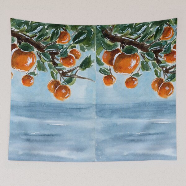 Item preview, Summer Orange Tree Landscape - Watercolor Painting designed and sold by Pattokarts.