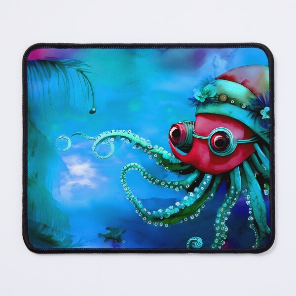 Item preview, Metallic Look Octopus Retro Futuristic Style on Beach at Night - AI Art 6 of 8 designed and sold by Beachy.